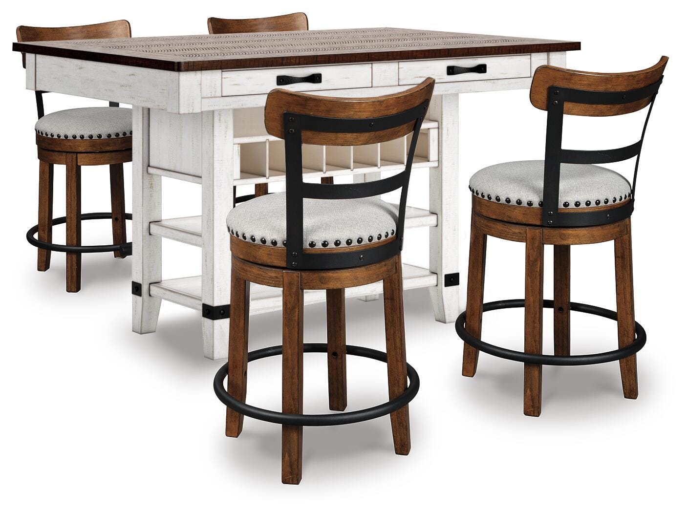 Valebeck Counter Height Dining Table and 4 Barstools (D546-SI) - Image 2