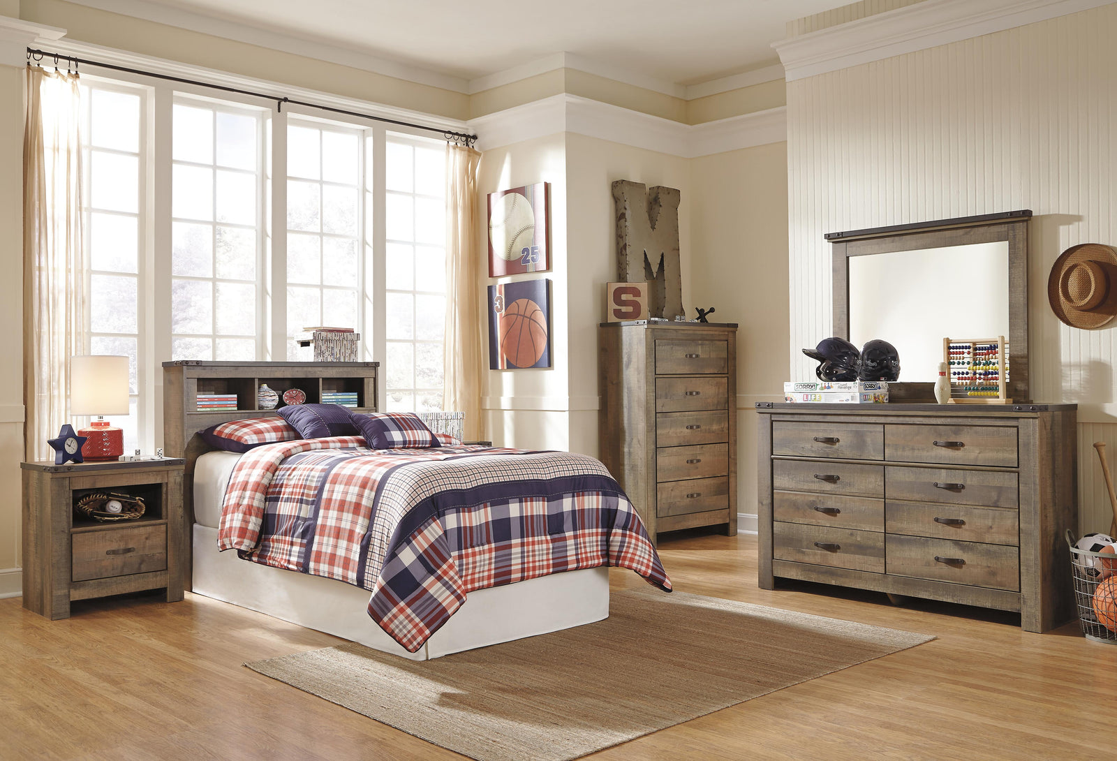 Trinell Bookcase Headboard (Youth) - Brown (B446-SI) - Image 4