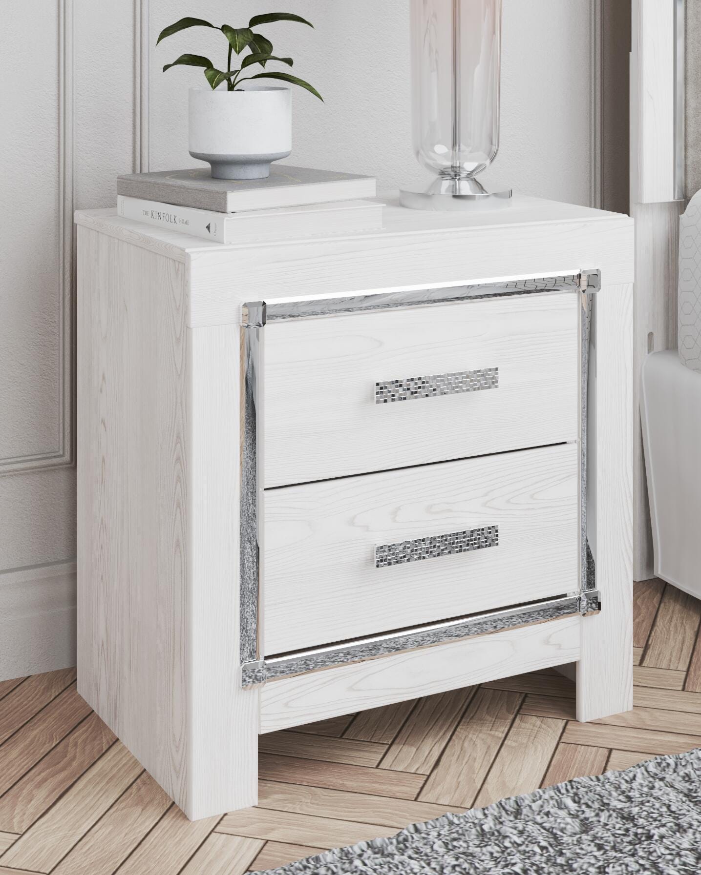 Altyra Panel Bed, Chest and 2 Nightstands - White (B2640-SI) - Image 23