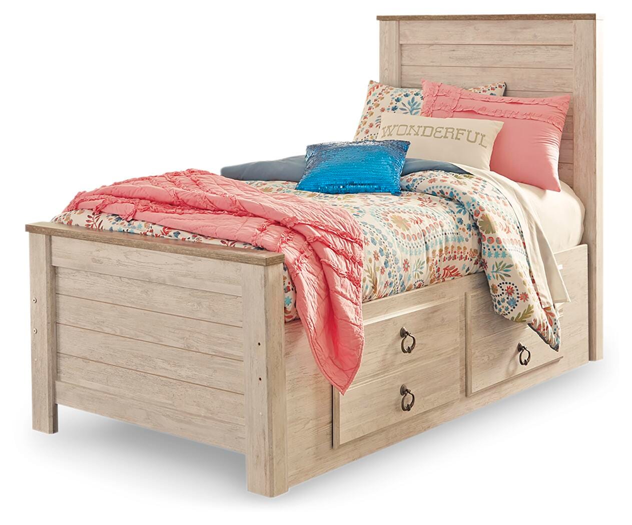 Willowton Bed with Storage, Dresser, Mirror, Chest and Nightstand - Whitewash (B267-SI) - Image 4