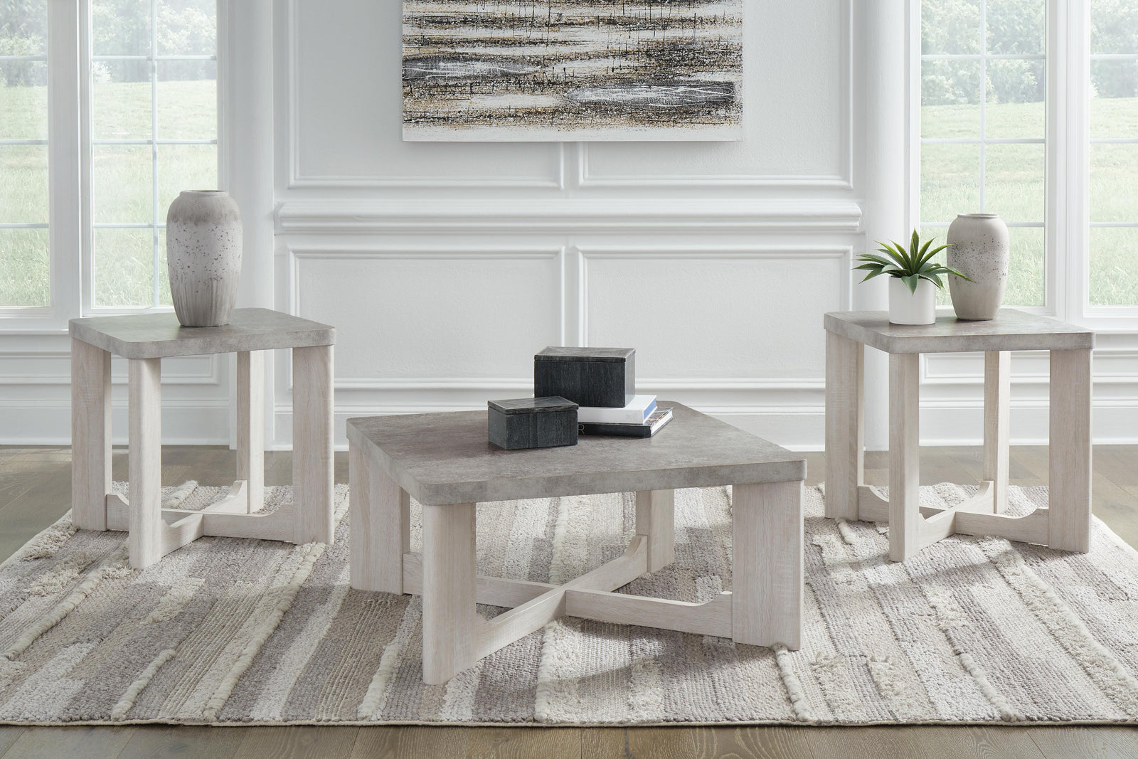 Garnilly Table (Set of 3) - Whitewash (T247-SI) - Image 3