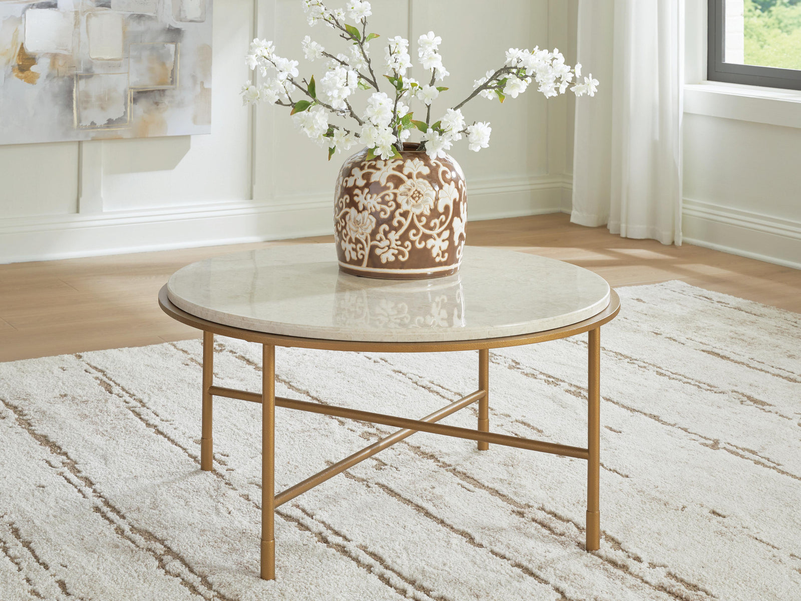 Alben Coffee Table - Antique Gold (T643-SI) - Image 2