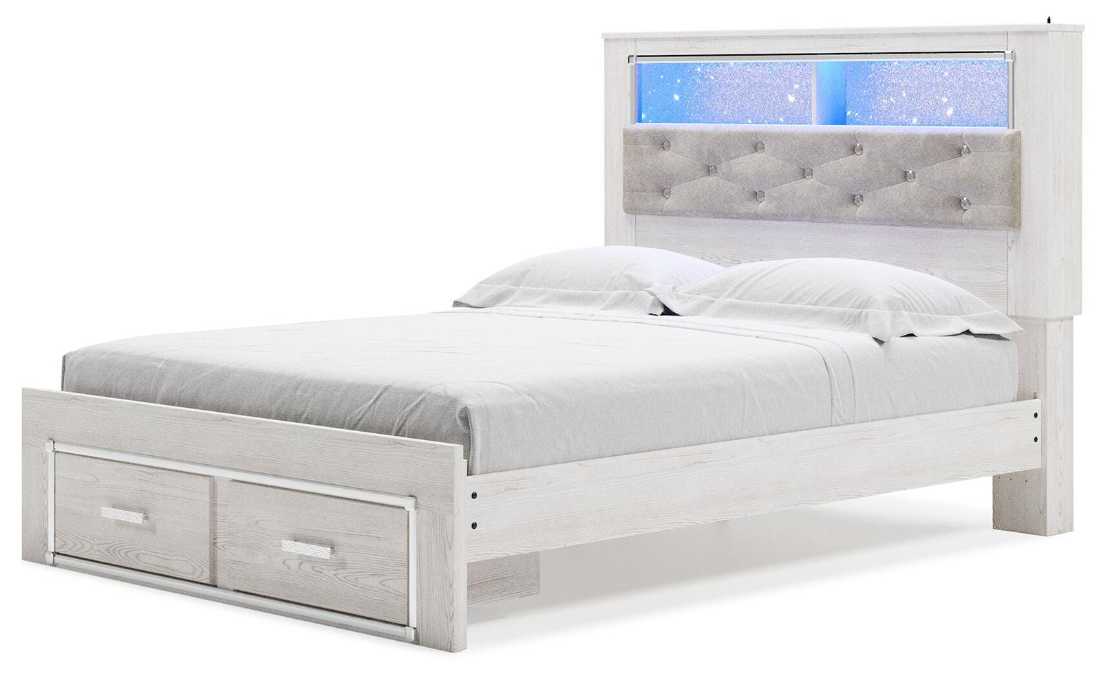 Altyra Upholstered Bookcase Bed with Storage - White (B2640-SI) - Image 3
