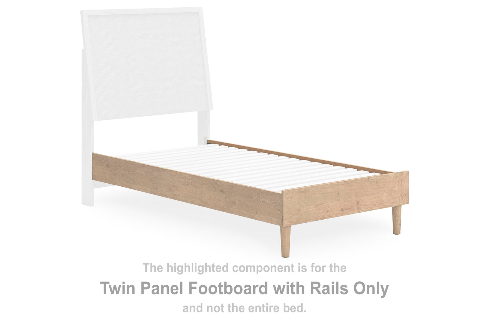 Cielden Panel Footboard with Rails - Tan (B1199-SI) - Image 4