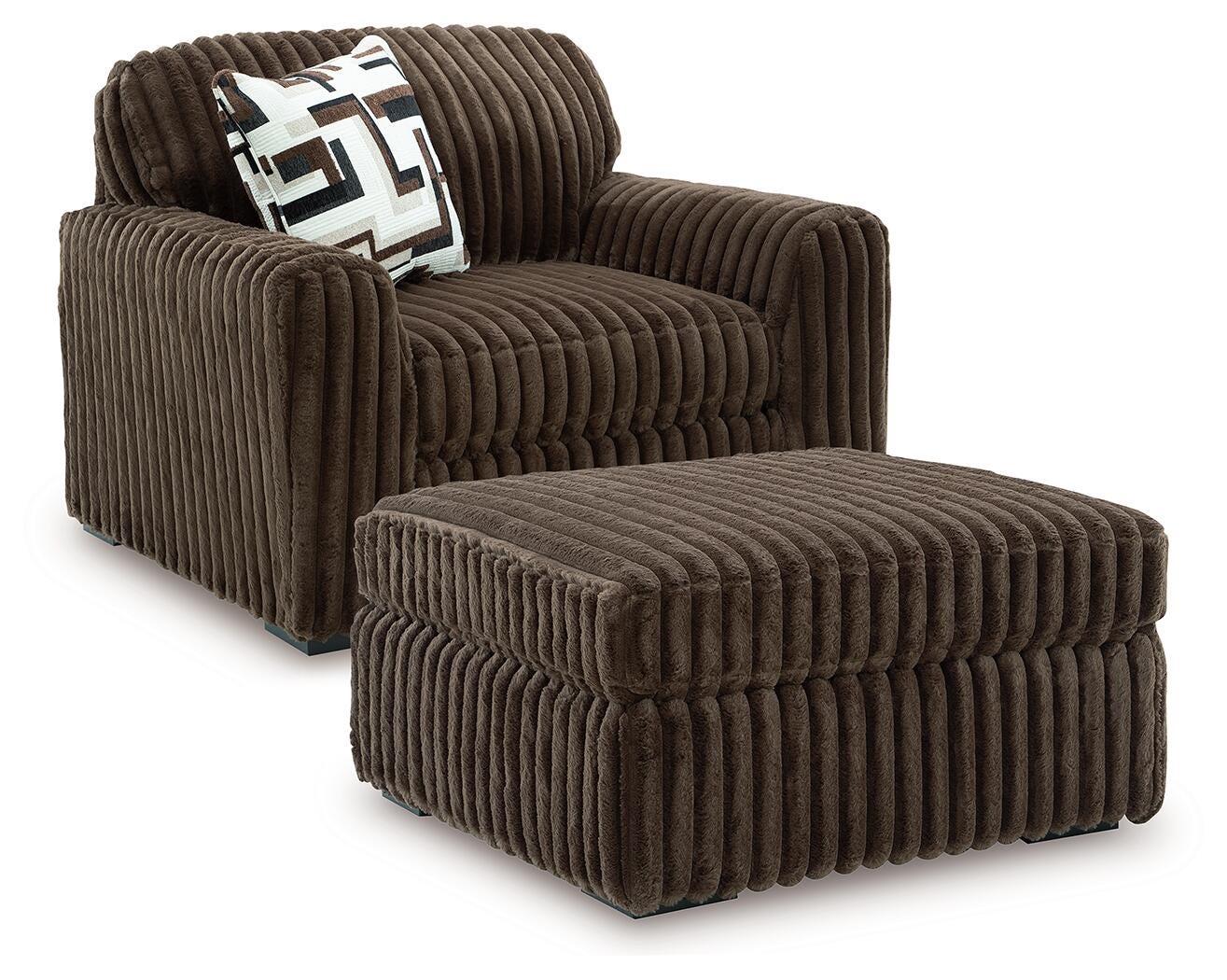 Midnight-Madness Oversized Chair and Ottoman (98104-SI)