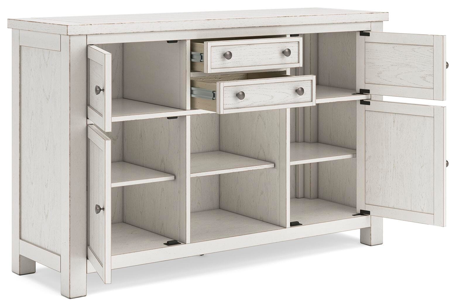 Robbinsdale Counter Height Dining Table, 2 Barstools, Bench and Server (D642-SI) - Image 20