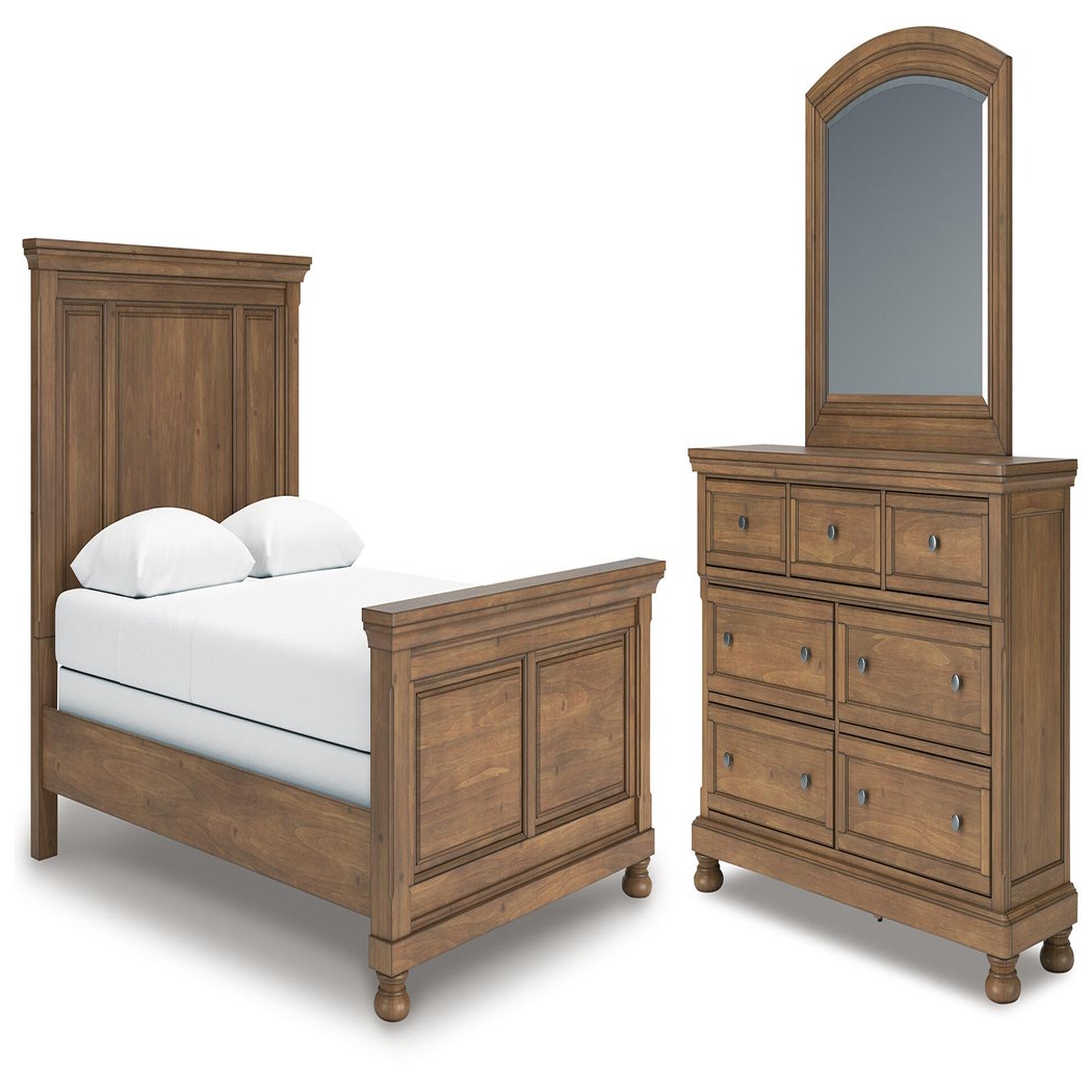 Feddinger Queen Panel Bed, Dresser and Mirror (PCB779-SI)