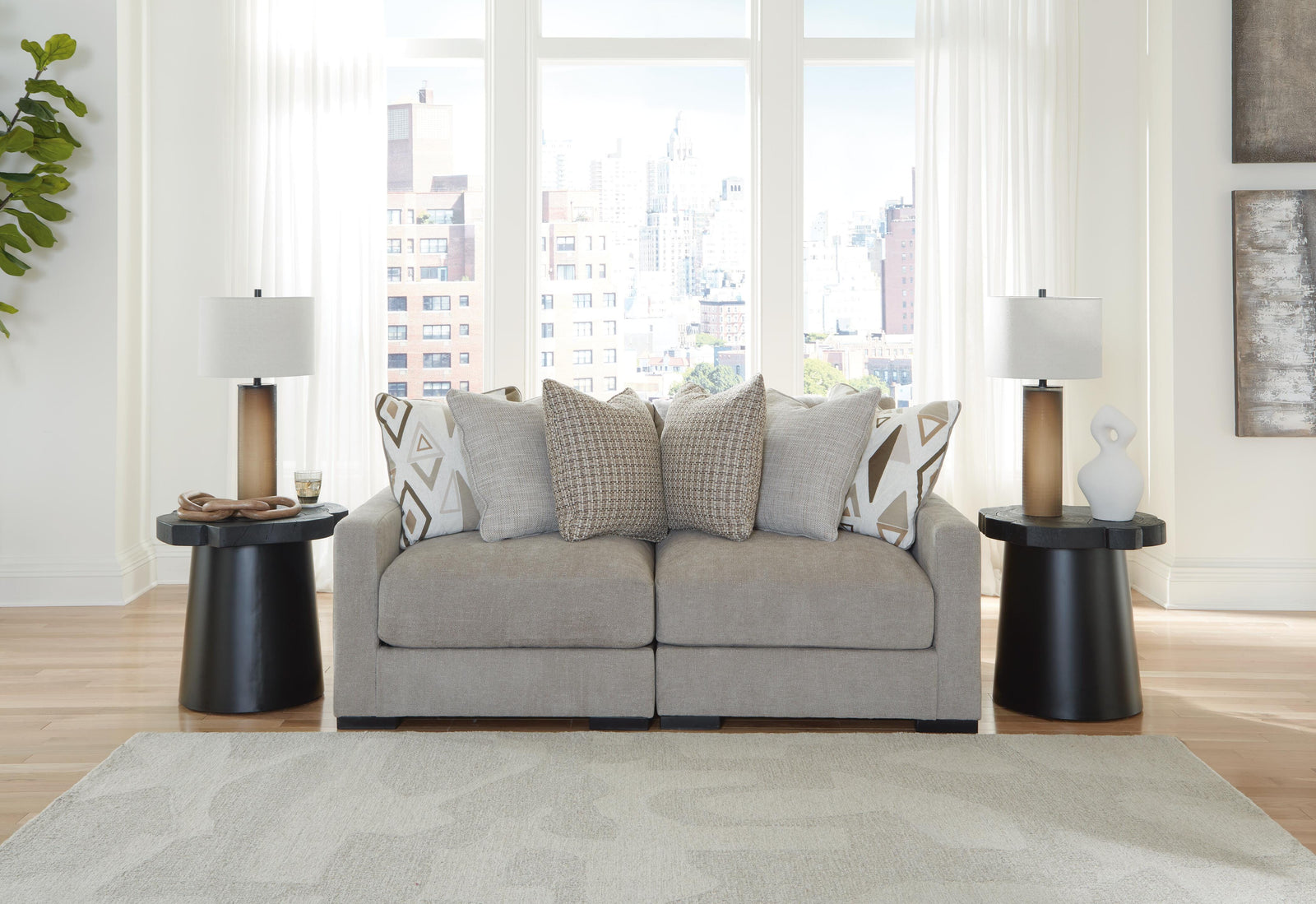 Aslan Court 2-Piece Loveseat Sectional (20305-SI) - Image 2