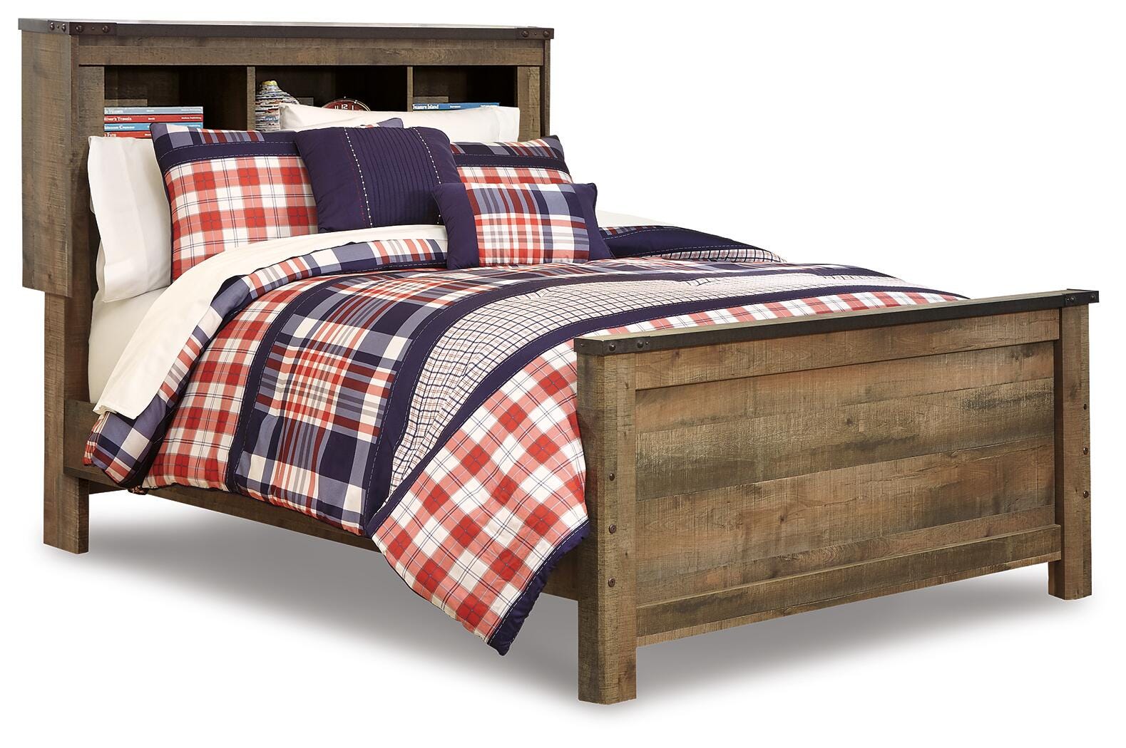 Trinell Bookcase Panel Bed (Youth) - Brown (B446-SI)