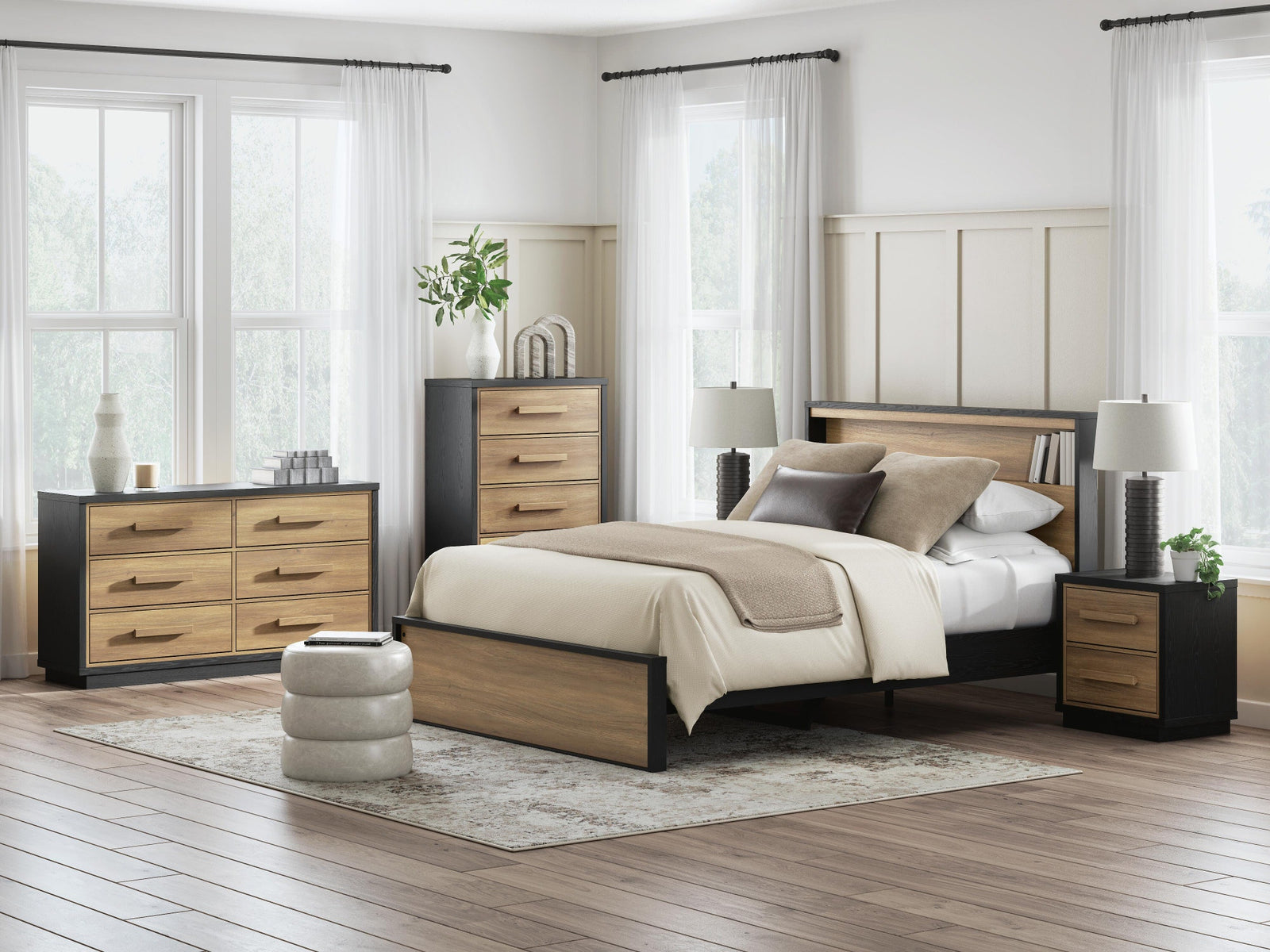 Kozmour Bookcase Complete Bed Frame - Black/Brown (EB1460-SI) - Image 10