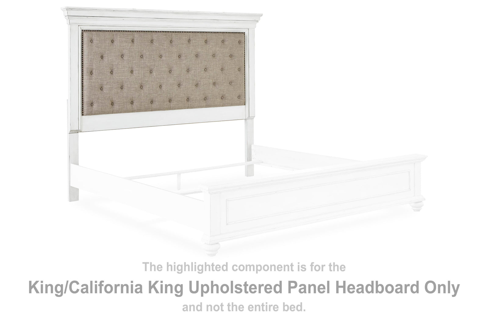 Kanwyn Upholstered Panel Headboard - Whitewash (B777-SI)
