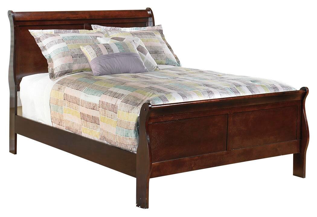 Alisdair Sleigh Bed, Dresser and Mirror - Reddish Brown (B376-SI) - Image 2