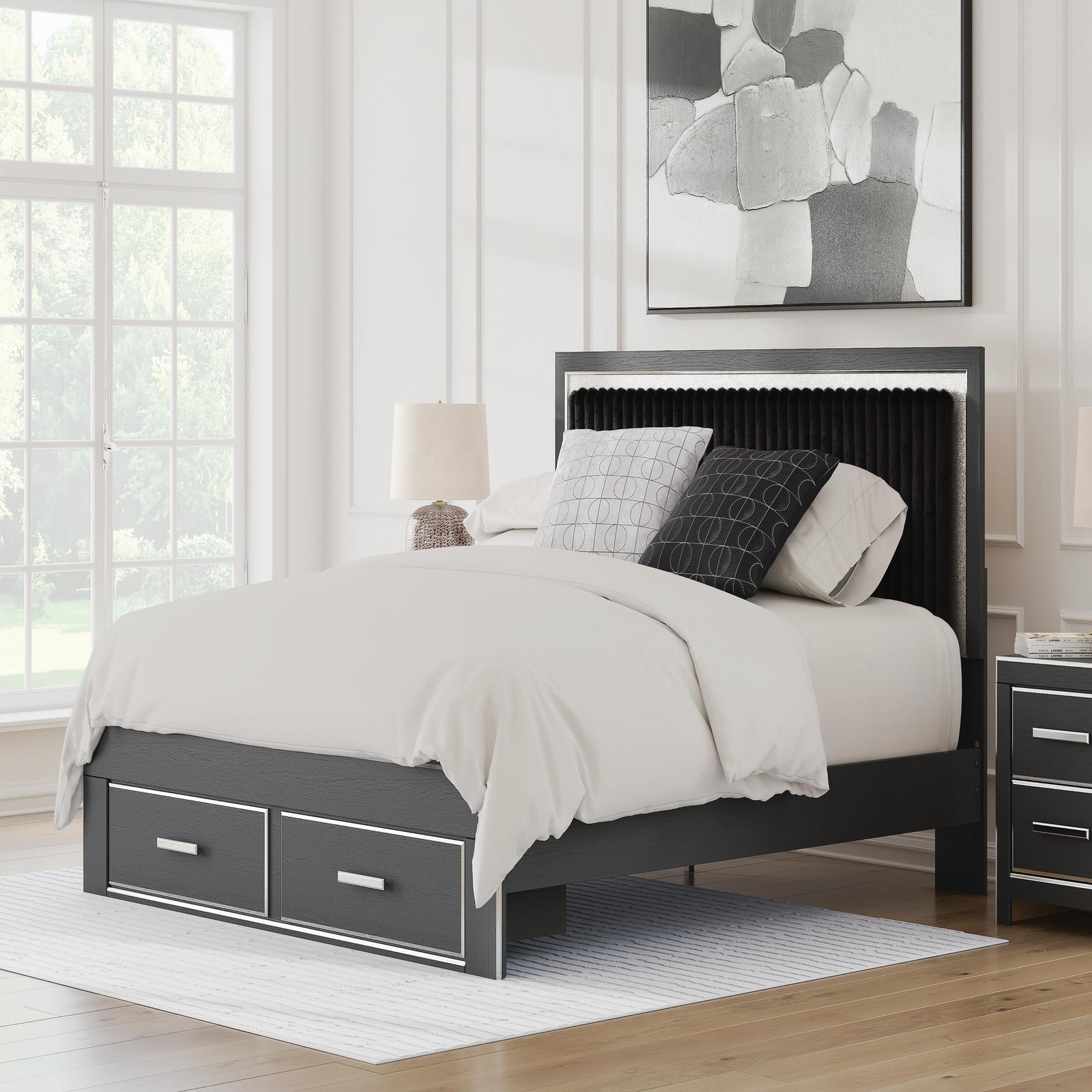 Zuraleus King Upholstered Panel Platform Storage Bed (PCB3380-SI) - Image 9