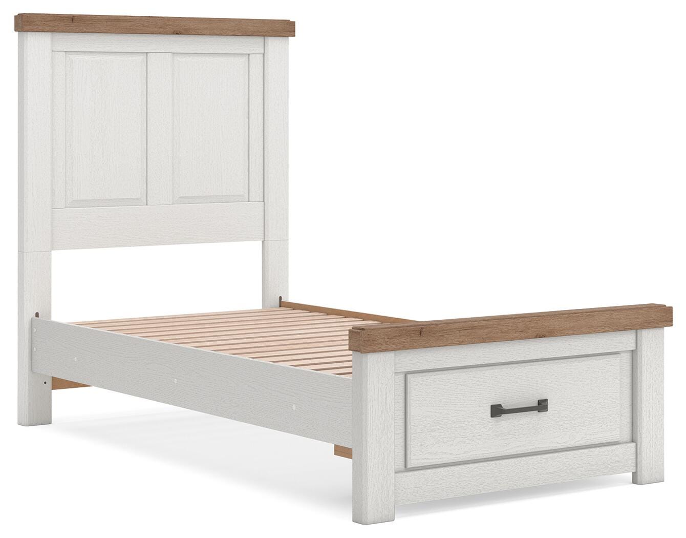 Savonport Panel Storage Bed (Youth) - White/Brown (B4615-SI) - Image 4