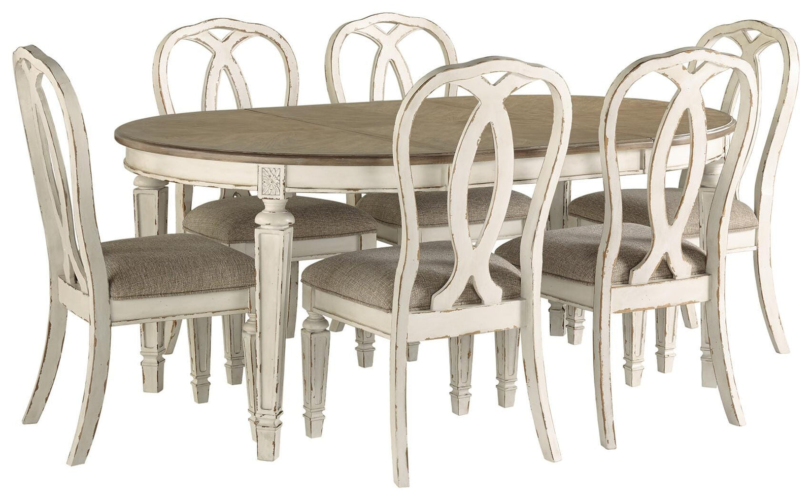 Realyn Dining Table and 6 Chairs (D743-SI)