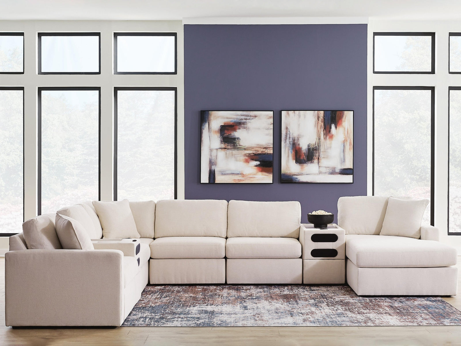 Modmax 8-Piece Sectional with Storage Chaise and Audio Consoles (92103-SI) - Image 2