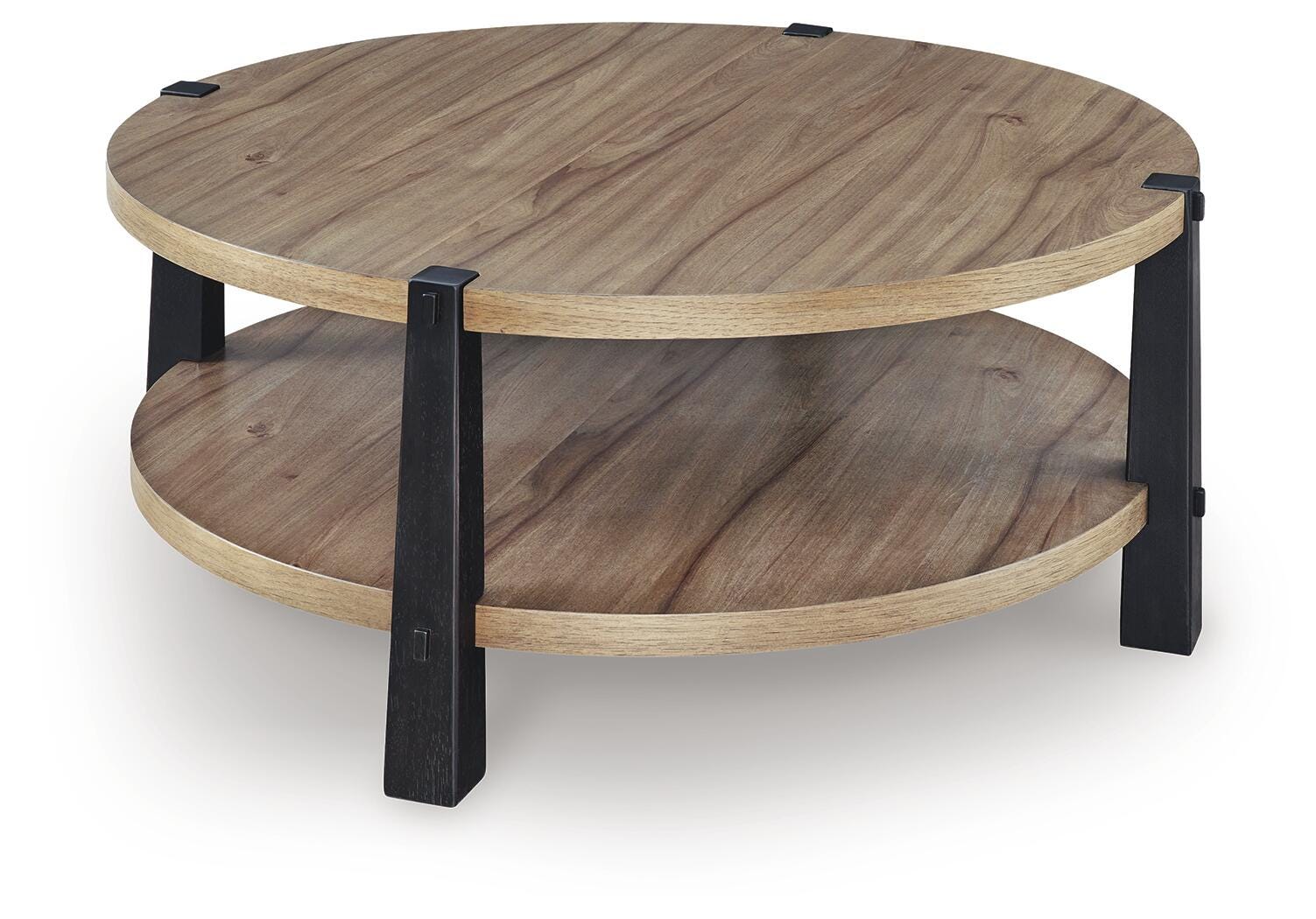 Ridgester Coffee Table - Light Brown/Black (T518-SI)