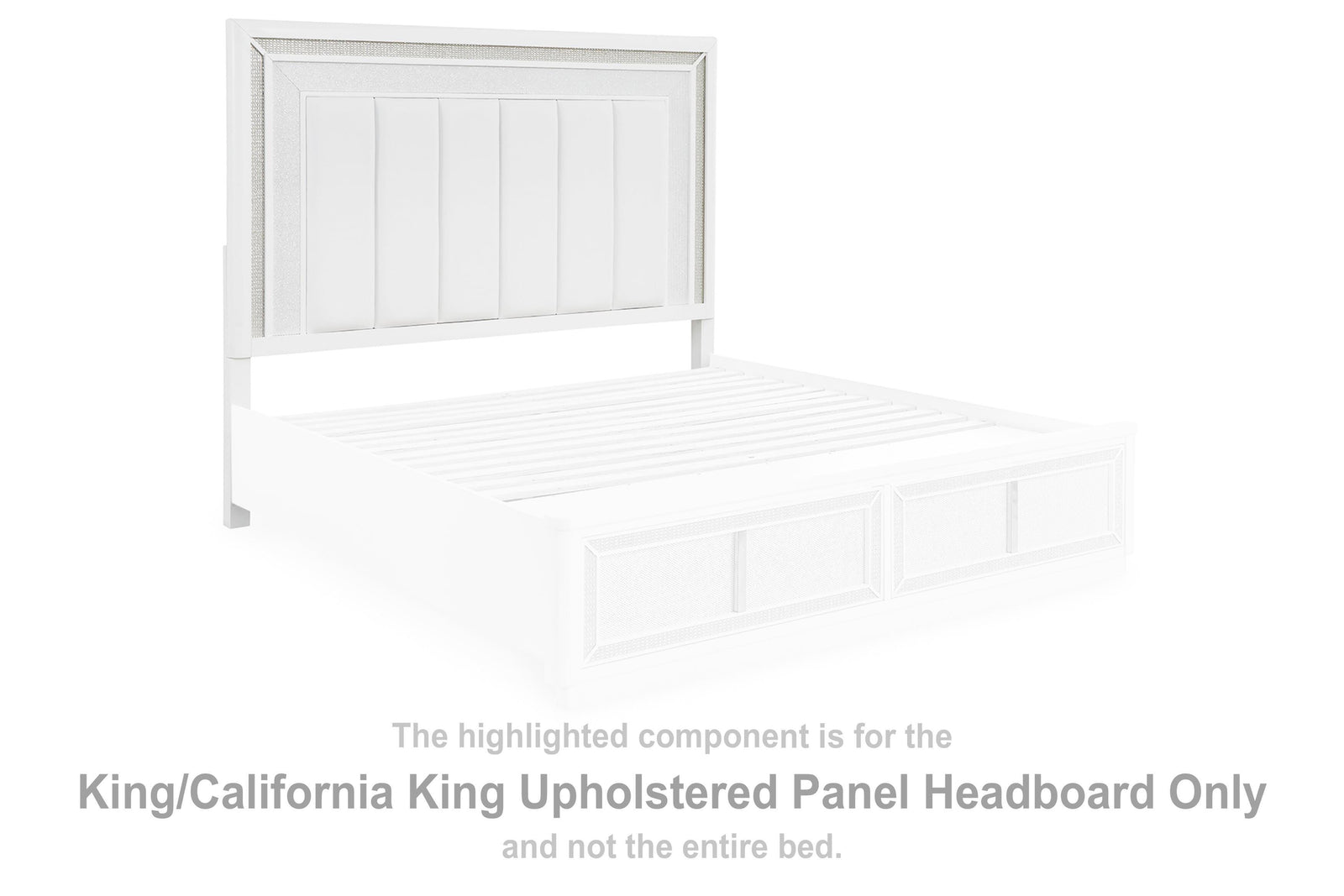 Chalanna Upholstered Panel Headboard - White (B822-SI)