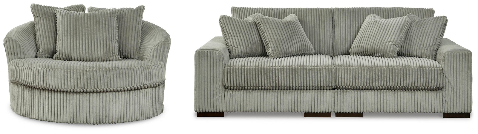 Lindyn 2-Piece Sectional Sofa and Oversized Swivel Accent Chair (21105-SI)