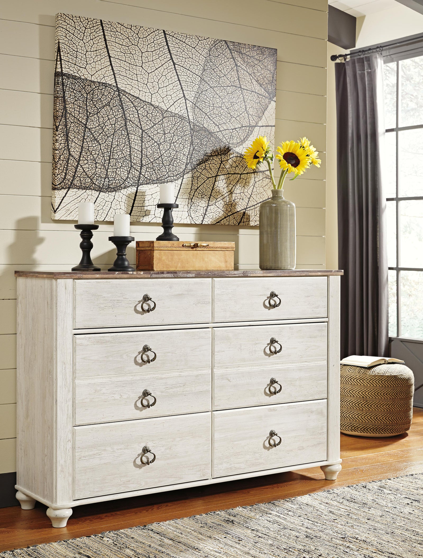 Willowton Panel Bed and Dresser - Whitewash (B267-SI) - Image 7