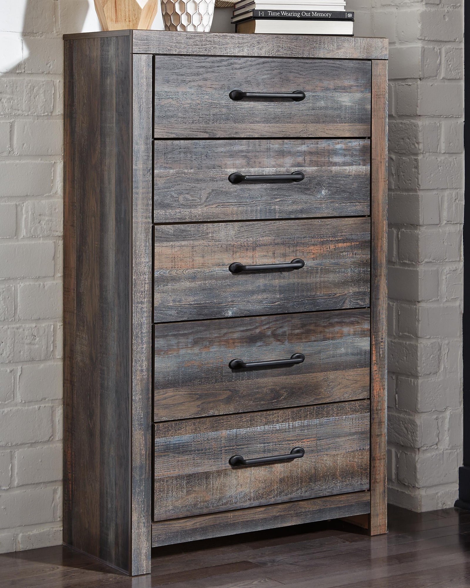 Drystan Bookcase Storage Bed, Dresser, Mirror, Chest and 2 Nightstands - Multi (B211-SI) - Image 12