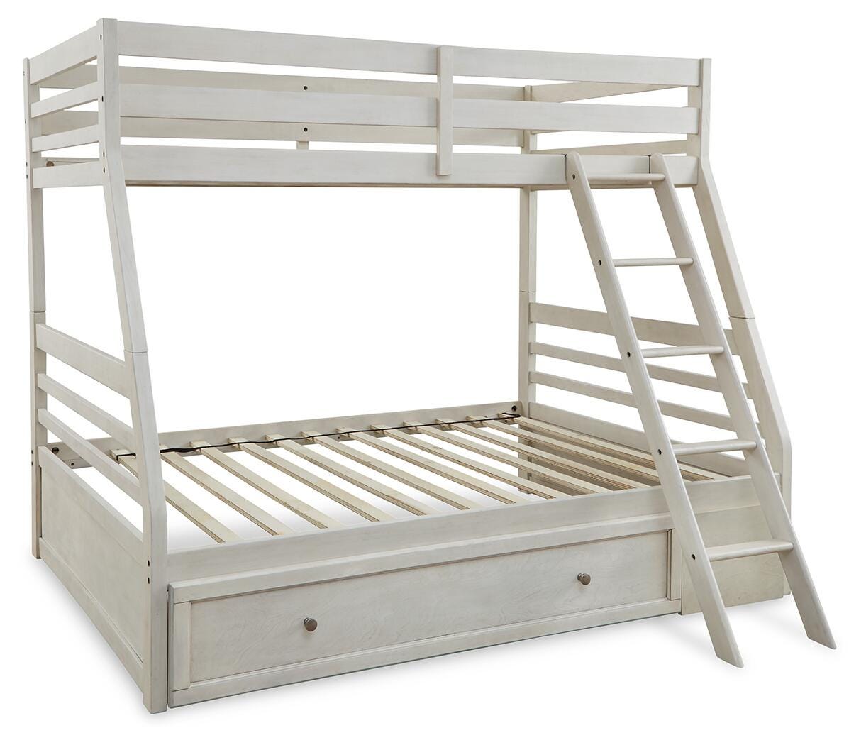 Robbinsdale Twin over Full with Storage and Mattresses - Antique White (B742-SI) - Image 7