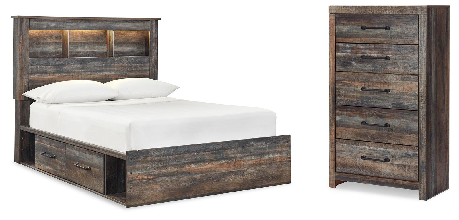 Drystan Bookcase Storage Bed and Chest - Multi (B211-SI)