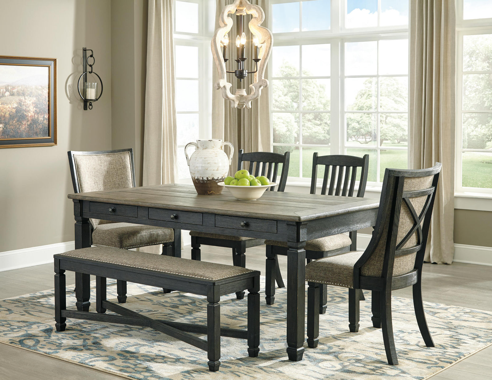 Tyler Creek Dining Table with 4 Chairs and Bench (D736-SI) - Image 7