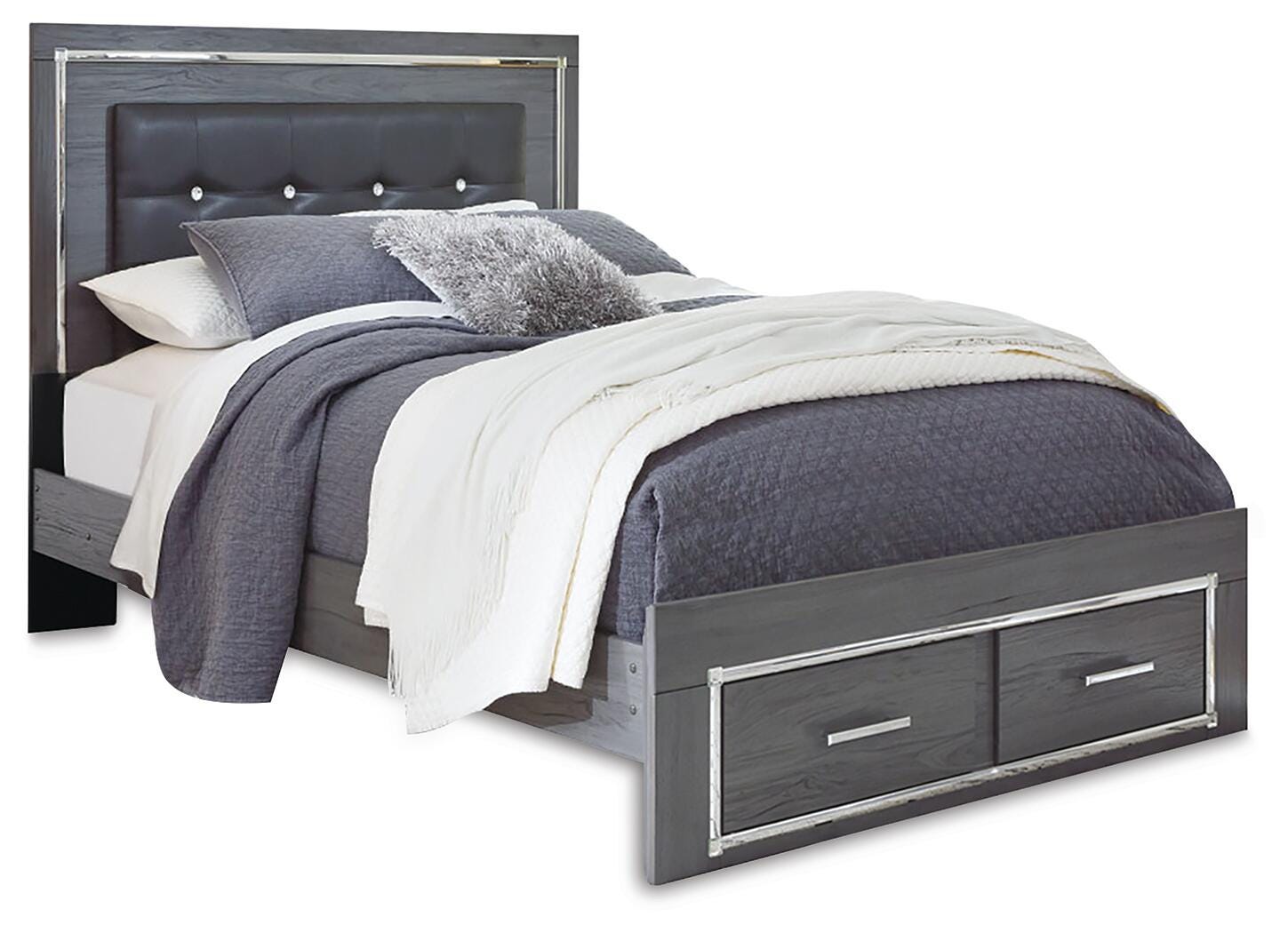 Lodanna Storage Bed, Dresser and Nightstand - Gray (B214-SI) - Image 3