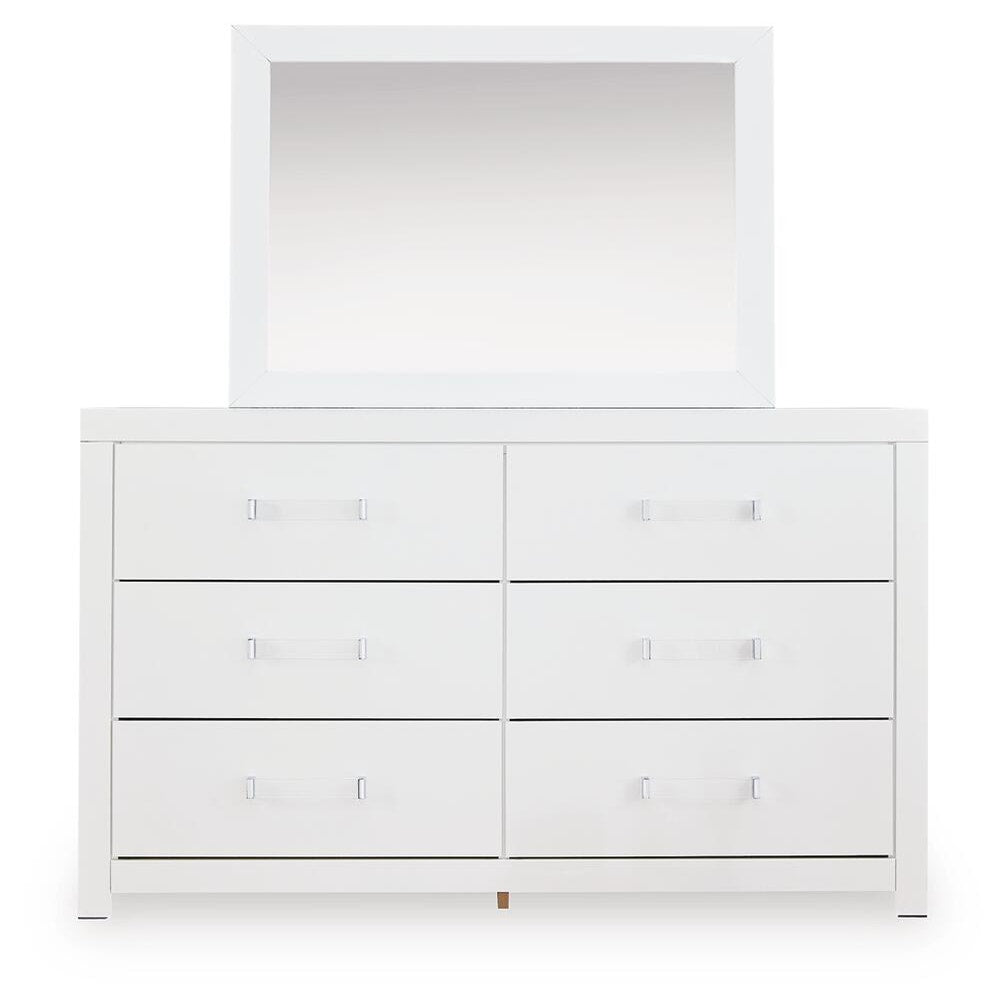 Maeling Queen Upholstered Panel Bed, Dresser, Mirror and Nightstand (PCB1119-SI) - Image 2
