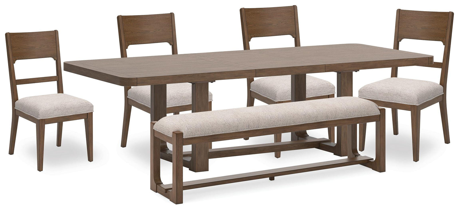 Cabalynn Dining Table, 4 Chairs and Bench (D974-SI)