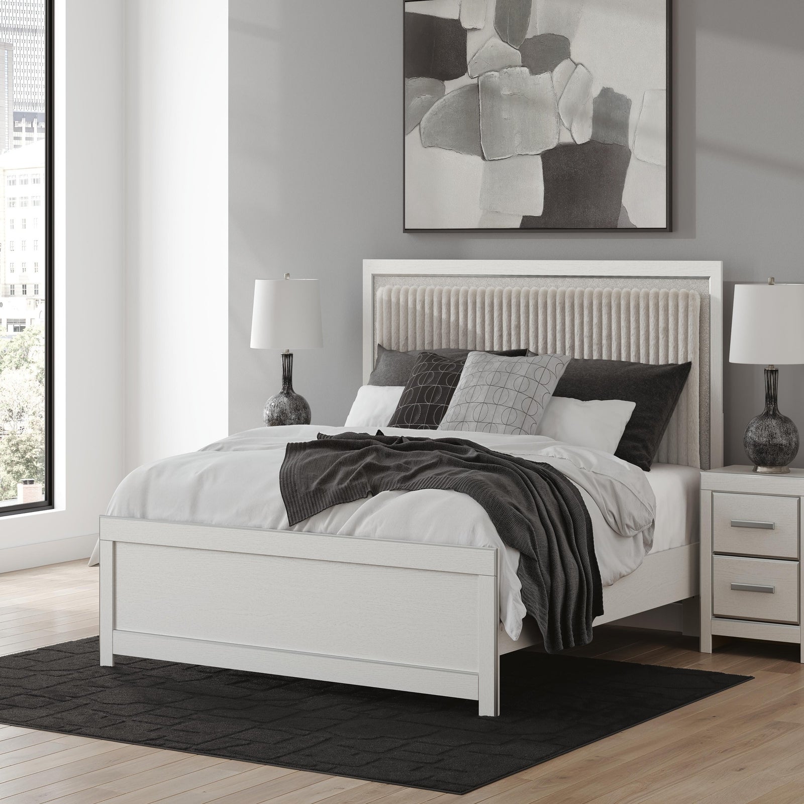 Zuraleus King Upholstered Panel Platform Bed (PCB3381-SI) - Image 8