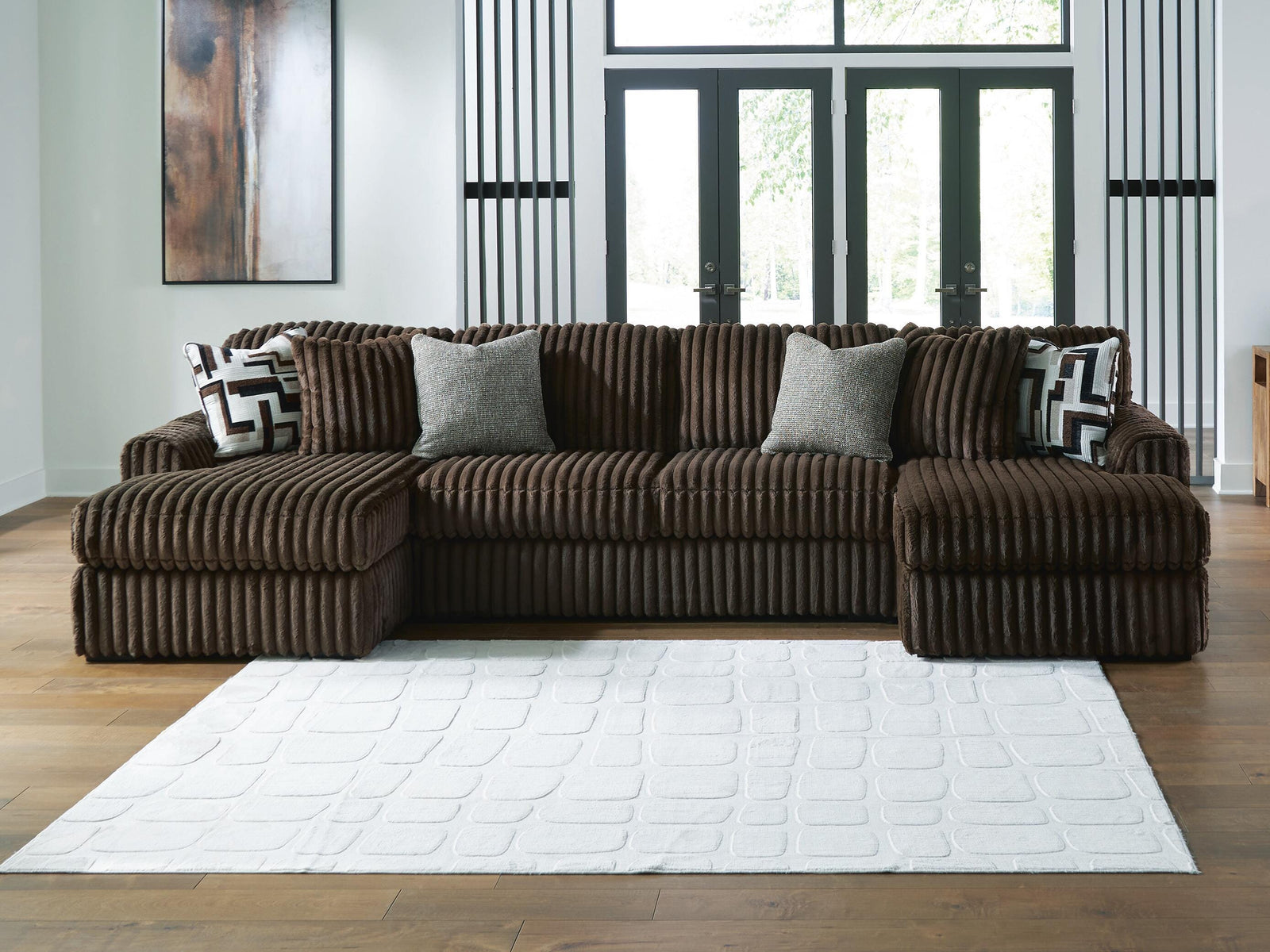 Midnight-Madness 3-Piece Sectional with Chaise (98104-SI) - Image 2
