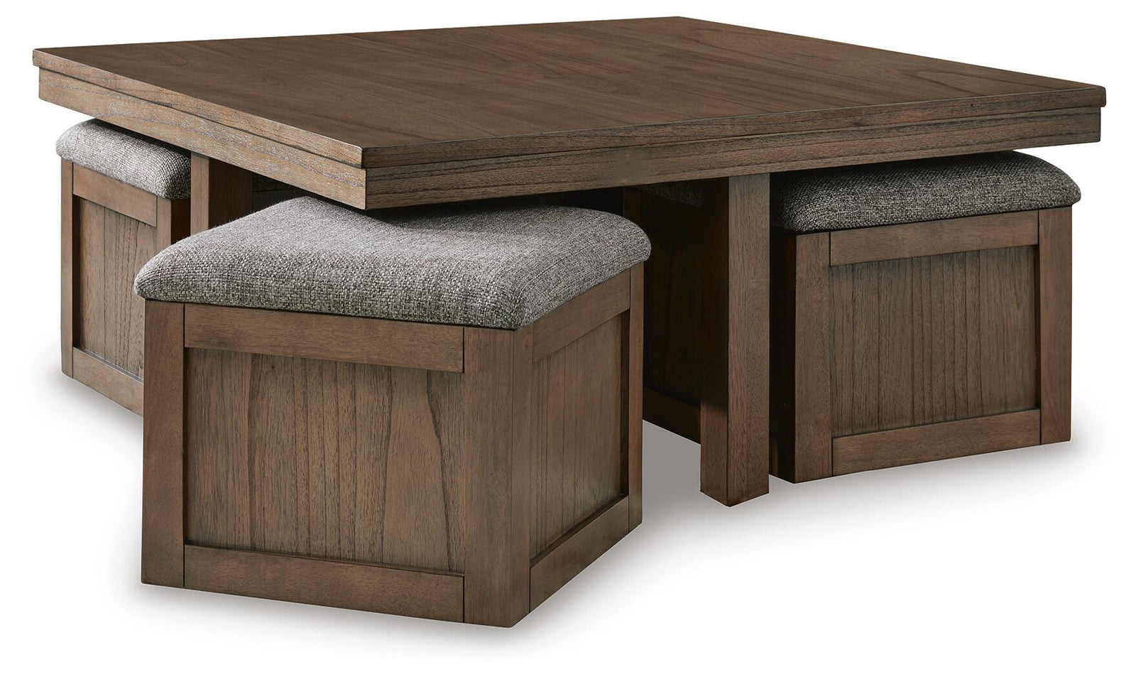 Boardernest Coffee Table with 4 Stools - Brown (T738-SI) - Image 2
