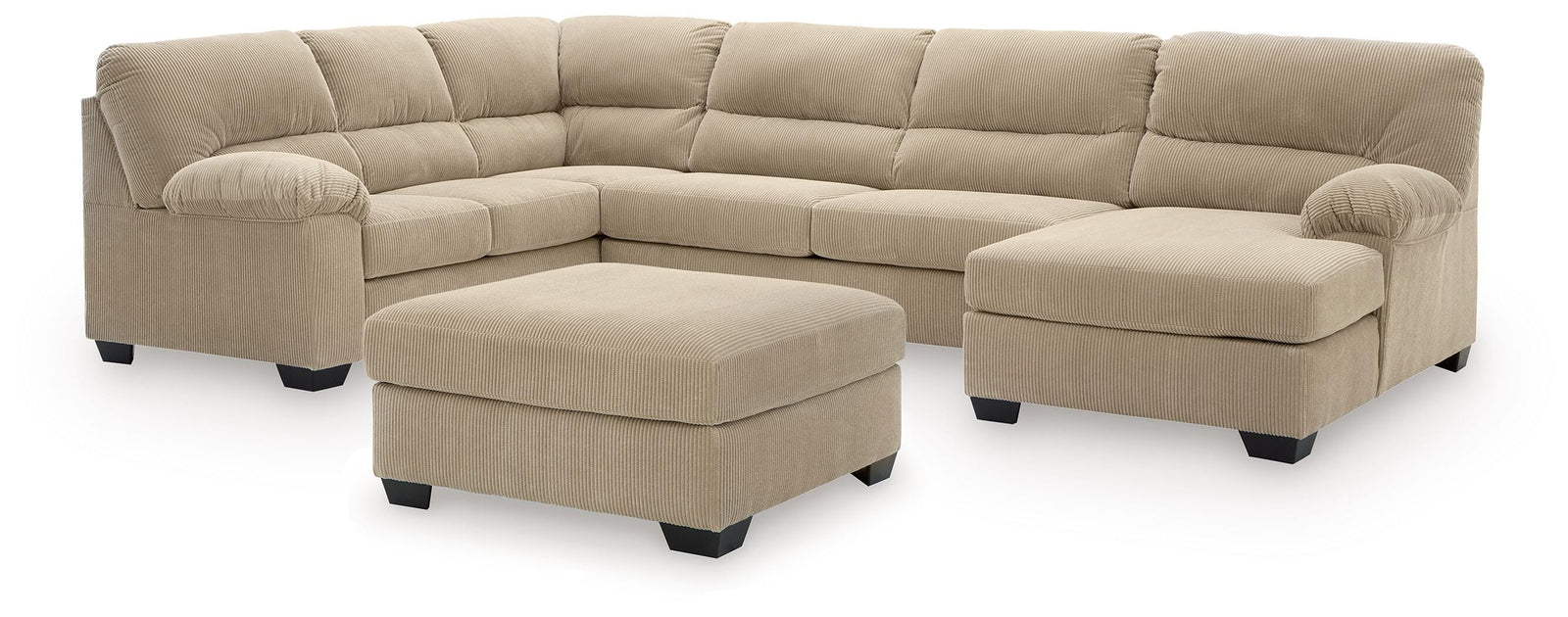 SimpleJoy 3-Piece Sectional and Ottoman (24203-SI)