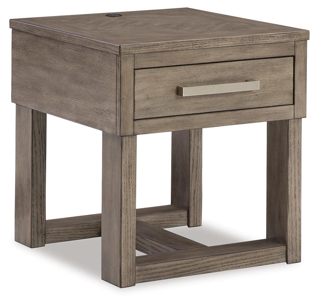 Loyaska Lift-top Coffee Table and 2 End Tables - Grayish Brown/White (T854-SI) - Image 3