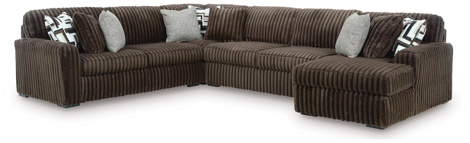 Midnight-Madness 4-Piece Sectional with Chaise (98104-SI)