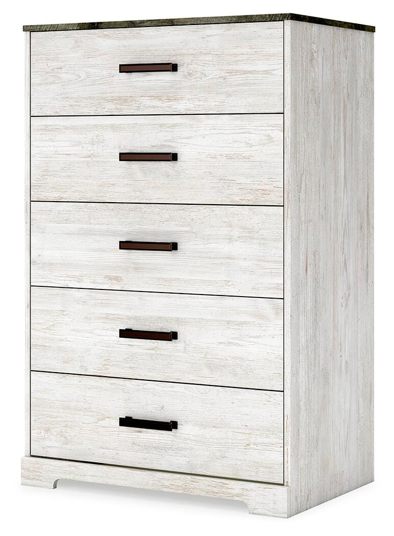 Shawburn Chest of Drawers - Whitewash/Charcoal Gray (EB4121-SI) - Image 4