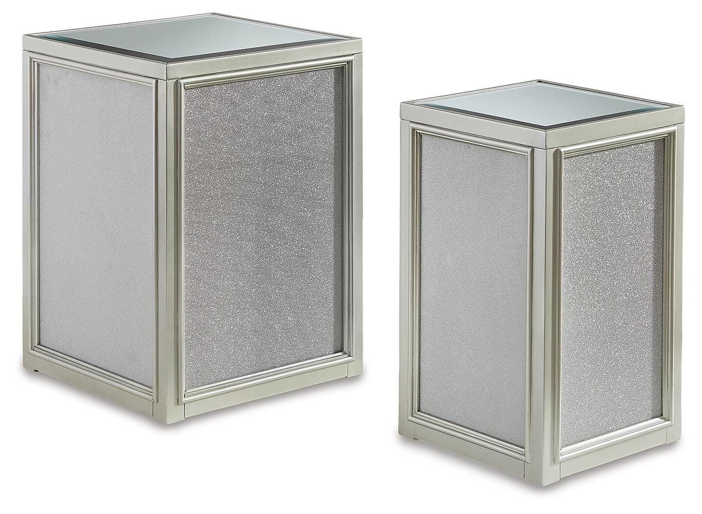 Traleena Nesting End Table (Set of 2) - Silver Finish (T957-SI)