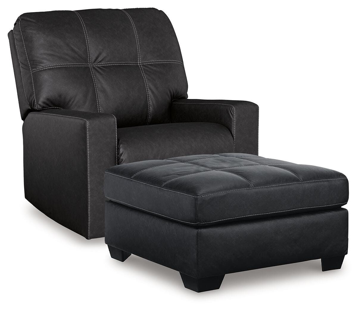 Barlin Mills Recliner and Oversized Accent Ottoman (17004-SI)