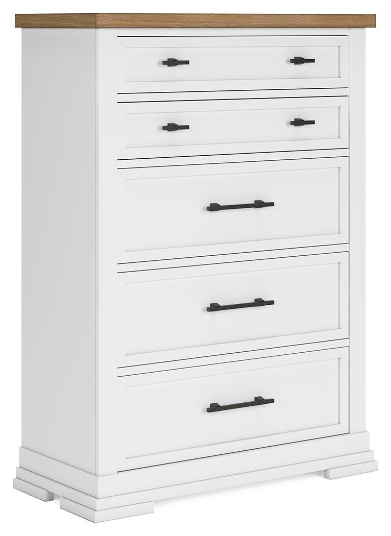 Ashbryn Chest of Drawers - White/Natural (B844-SI) - Image 2