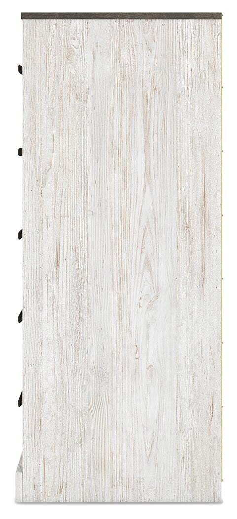 Shawburn Chest of Drawers - Whitewash/Charcoal Gray (EB4121-SI) - Image 7