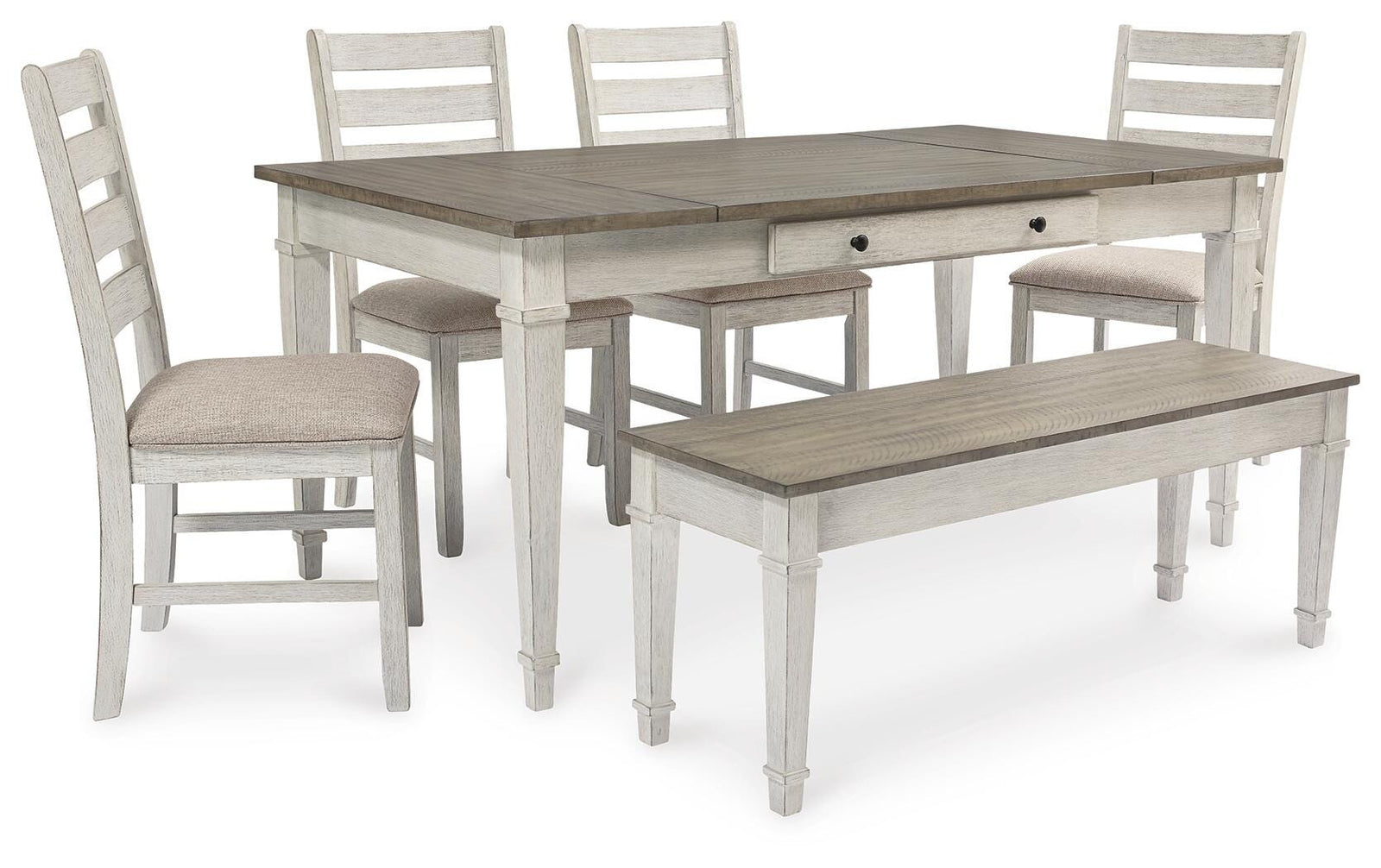 Skempton Dining Table, 4 Chairs, and Bench (D394-SI) - Image 2