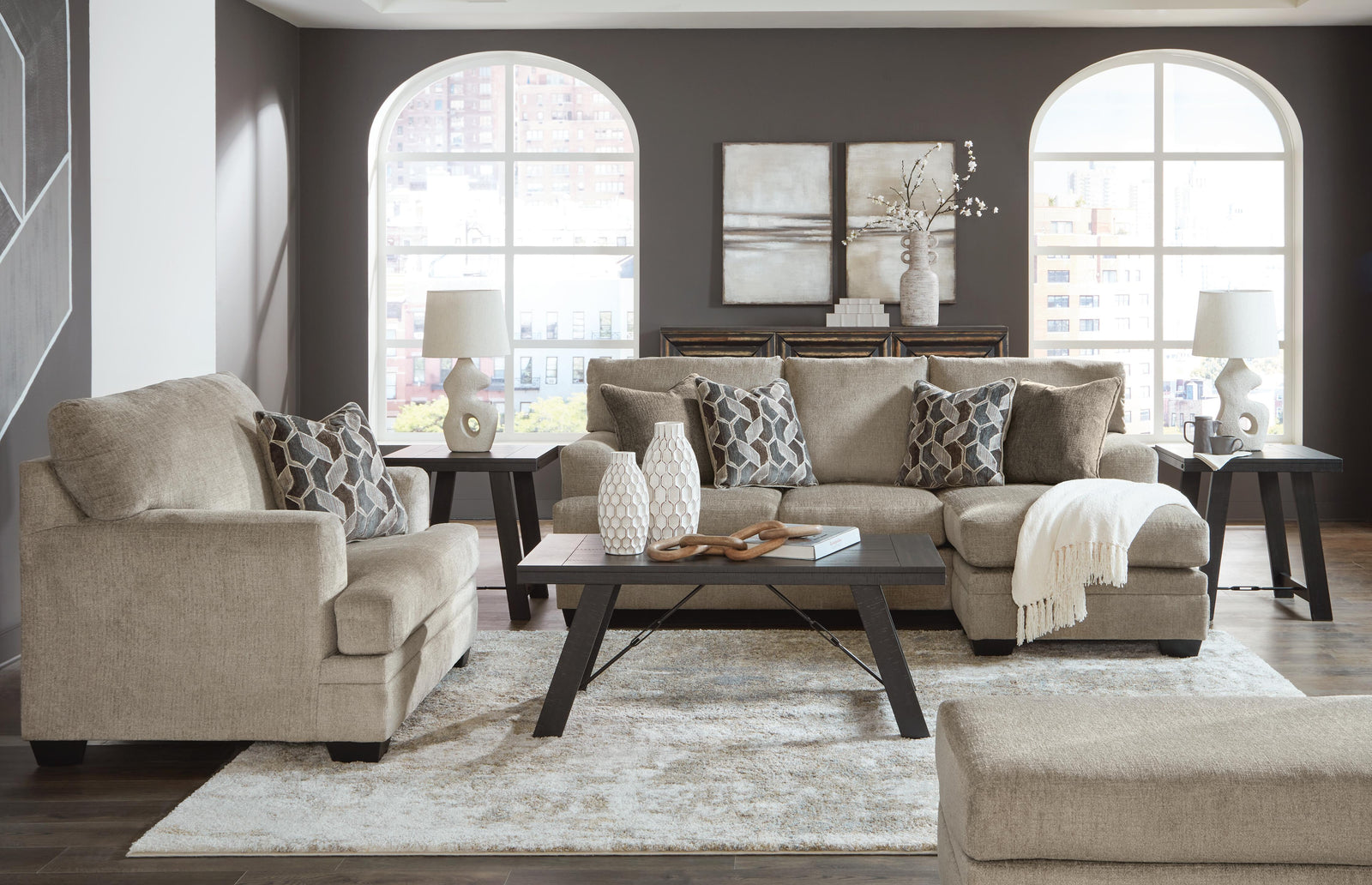 Stonemeade Sofa Chaise, Oversized Chair, and Ottoman (59504-SI) - Image 14