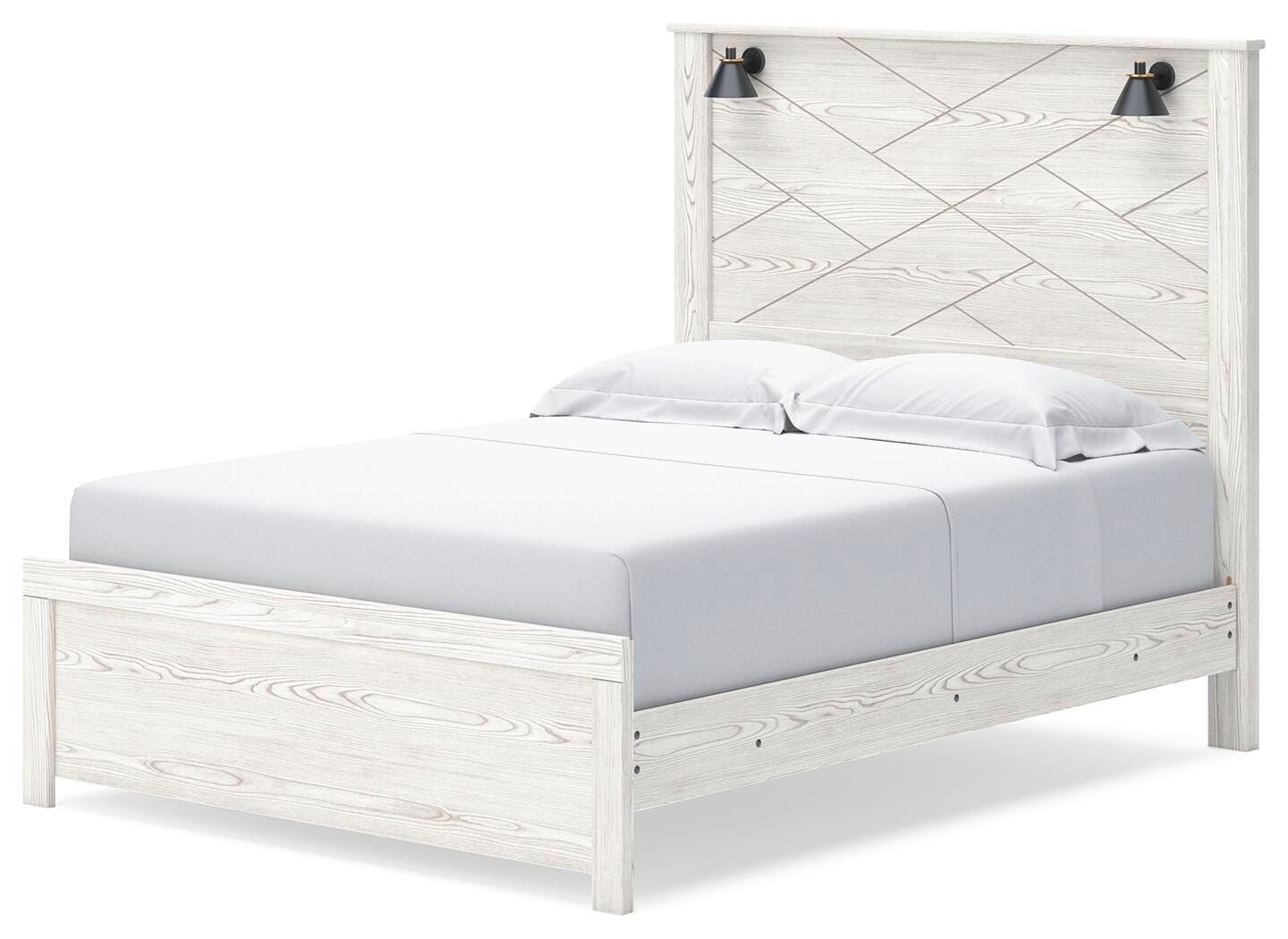 Gerridan Panel Bed, Dresser, Mirror, and Nightstand - White/Gray (B1190-SI) - Image 6