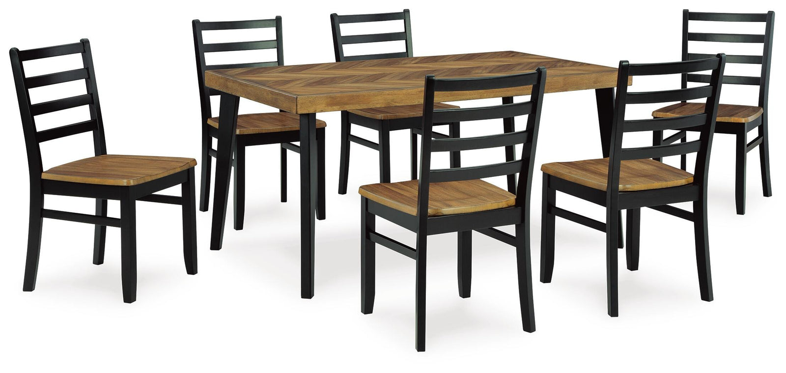 Blondon Dining Table and 6 Chairs (Set of 7) (D413-SI)