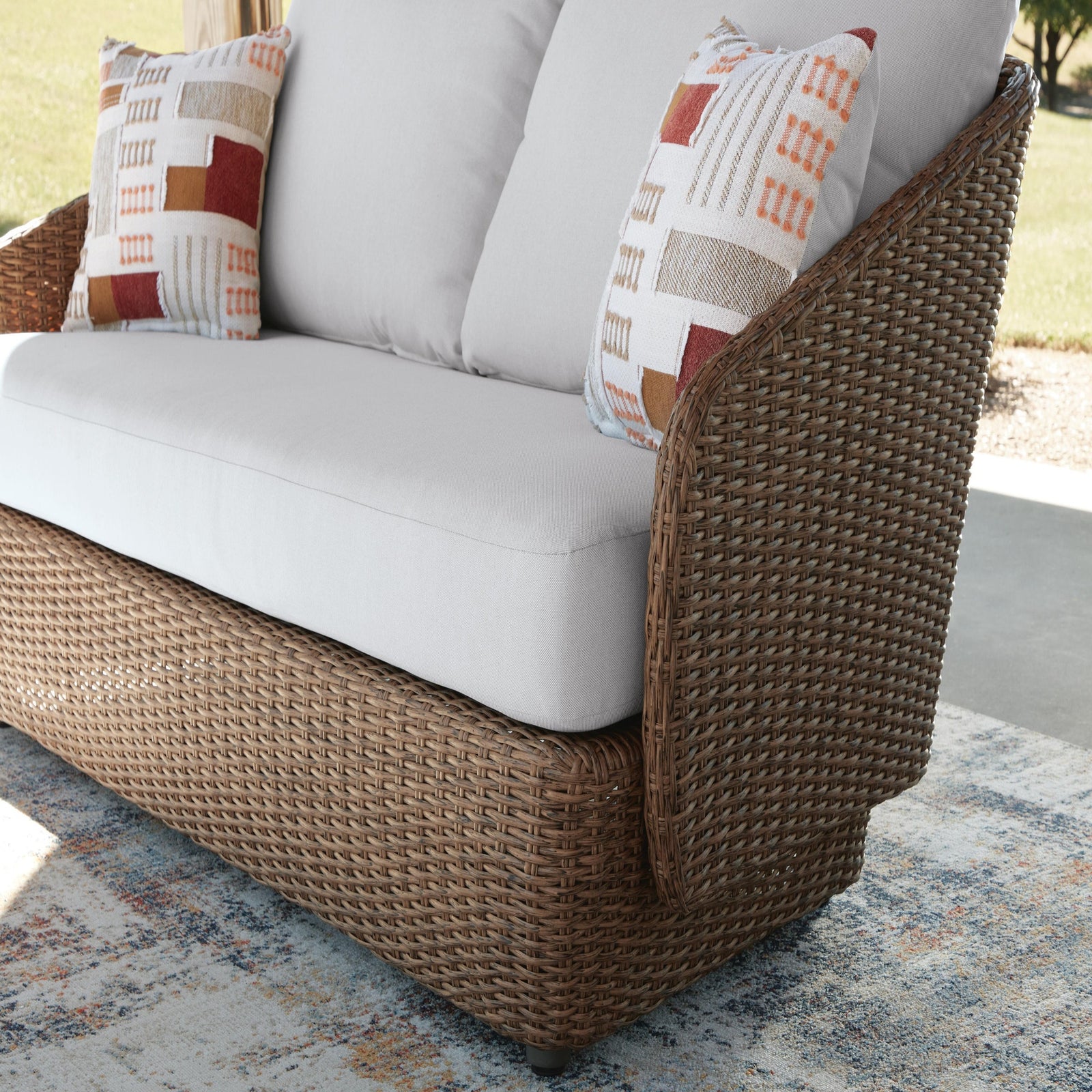 Double Point Outdoor Loveseat/2 Swivel Chairs (Set of 3) (PCP503-SI) - Image 9
