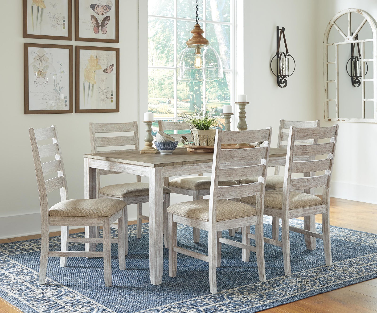 Skempton Dining Table and Chairs (Set of 7) (D394-SI) - Image 3