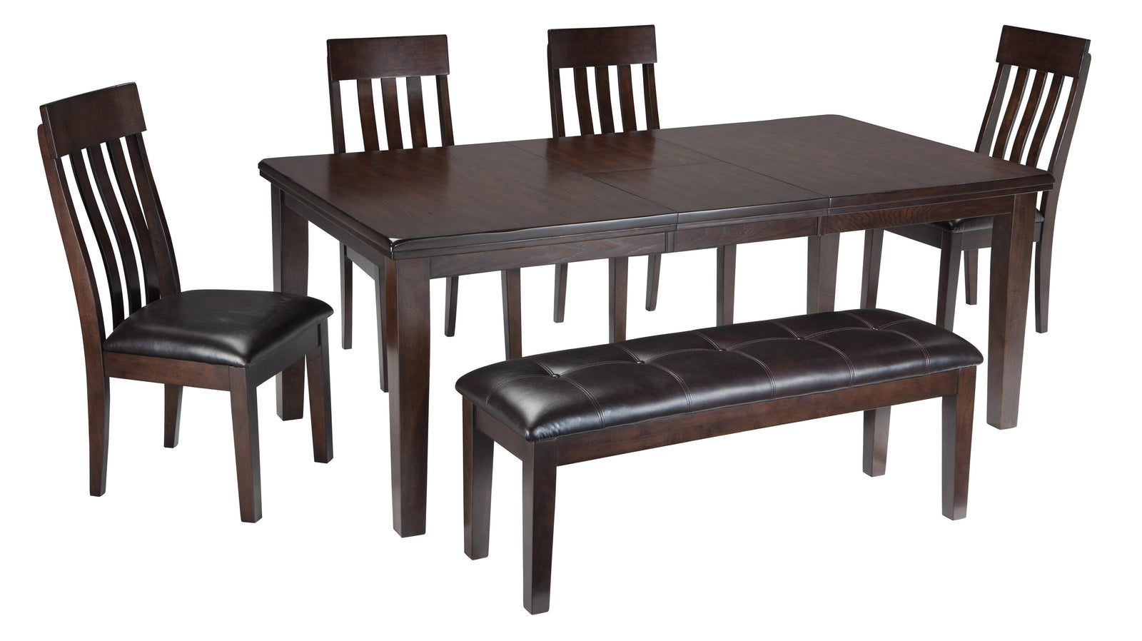 Haddigan Dining Table with 4 Chairs and Bench (D596-SI) - Image 2
