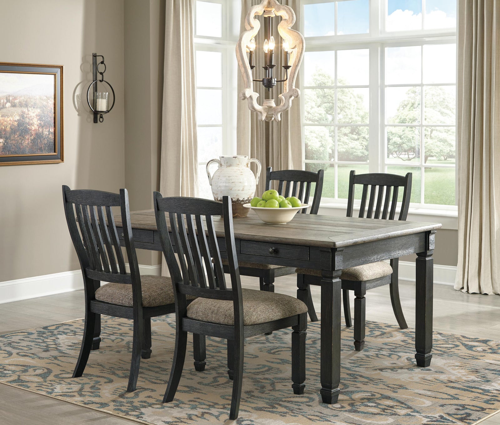 Tyler Creek Dining Table and 4 Chairs (D736-SI)